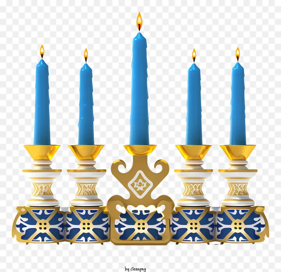 Menorah，Velas Azuis PNG