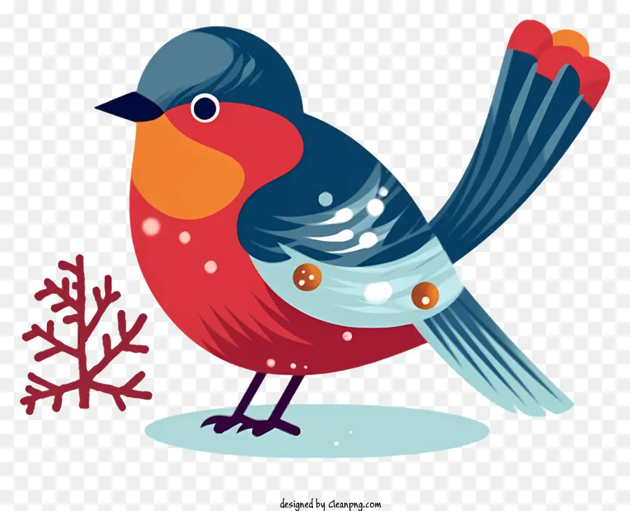 Pássaro Azul E Vermelho，Asas Brancas PNG
