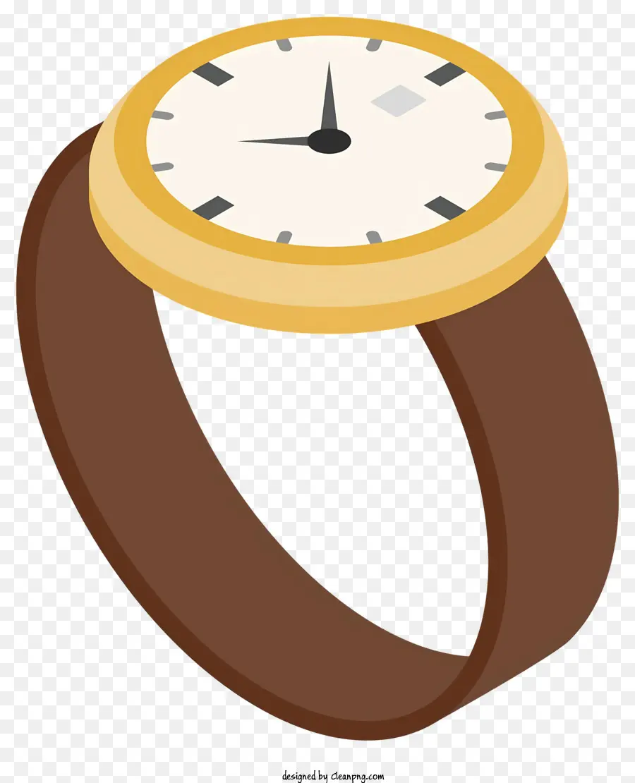 Relógio De Ampulheta Dourada，Relógio De Pulseira De Couro PNG