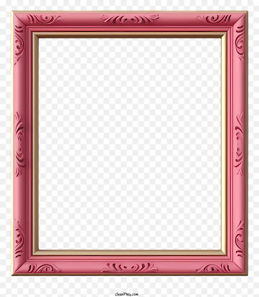 Moldura Cor De Rosa，Redemoinhos Ornamentados PNG