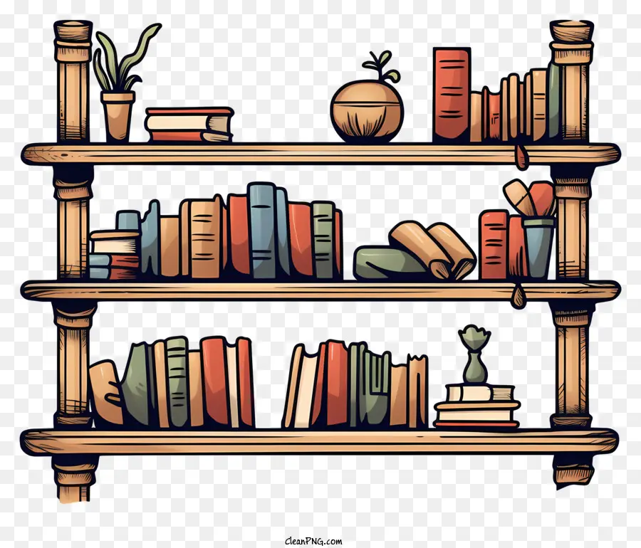 Bookshelf，Livros PNG