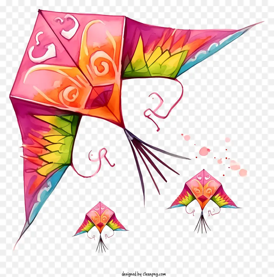 Colorido Pipa，Designs Em Forma De Coração PNG