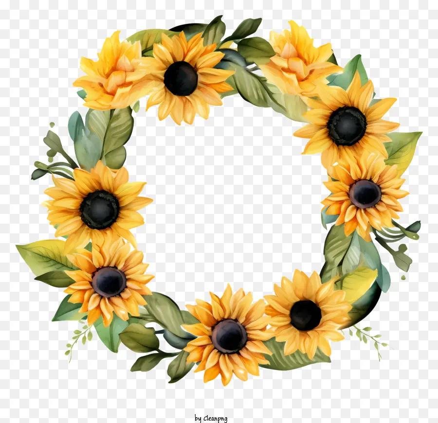 Coroa De Flores De Girassol，Girassóis PNG