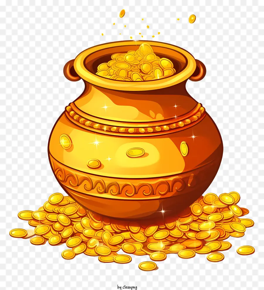 Moedas De Ouro，Pot Of Gold PNG