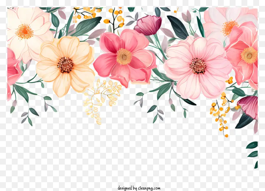 Arranjo Floral，Flores Cor De Rosa PNG