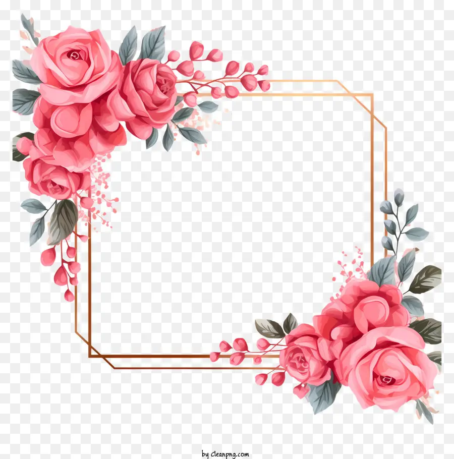 Quadro Decorativo，Rosas Cor De Rosa PNG