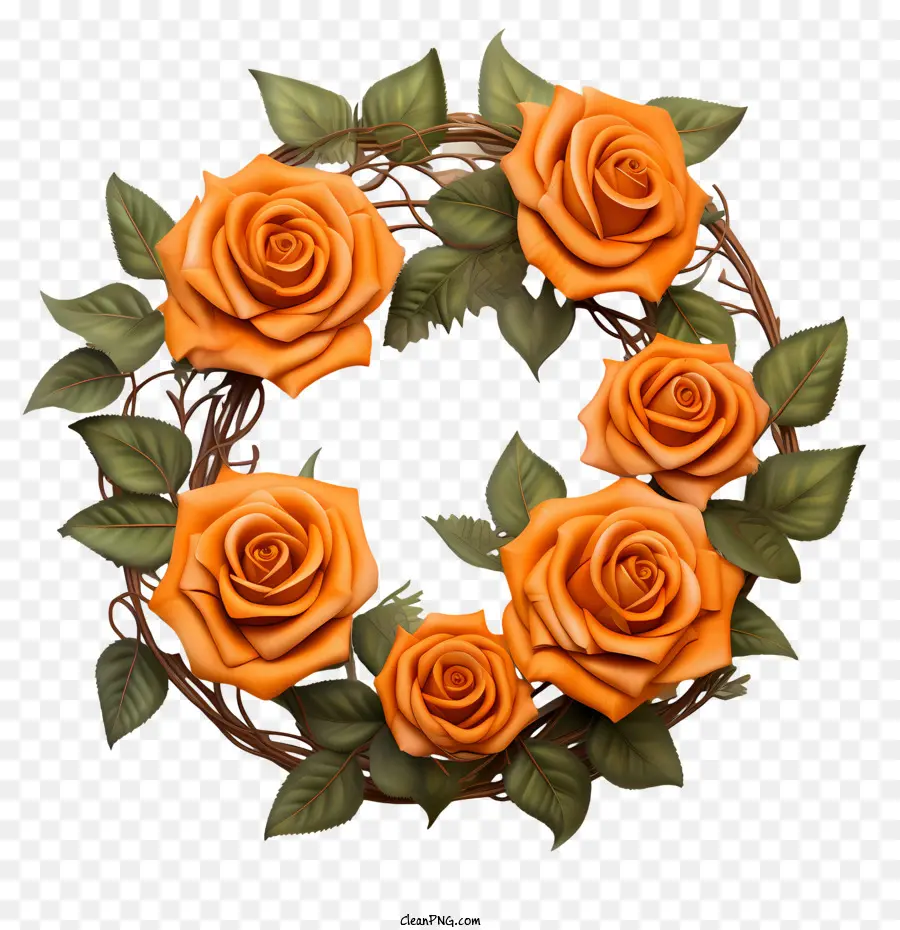 Coroa De Flores Rosa，Laranja As Rosas PNG