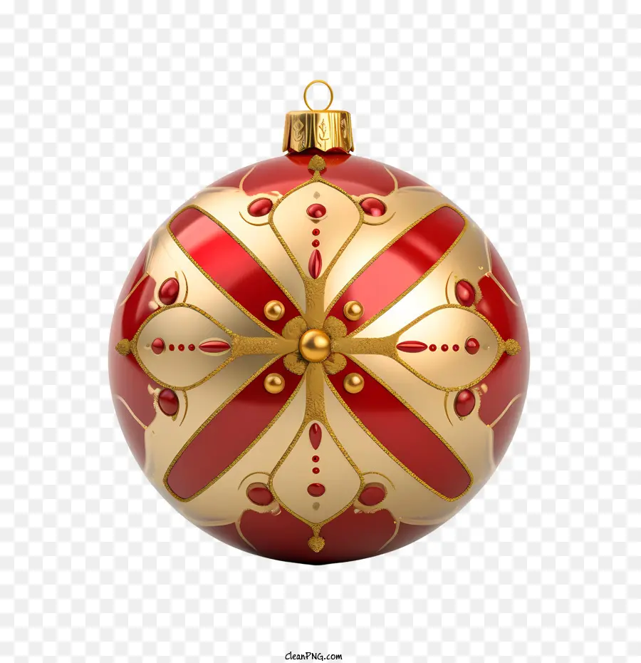 Bola De Natal，Ornamento Vermelho E Dourado PNG