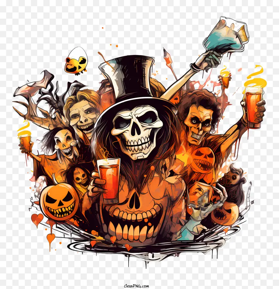 Festa De Halloween，Crânios PNG
