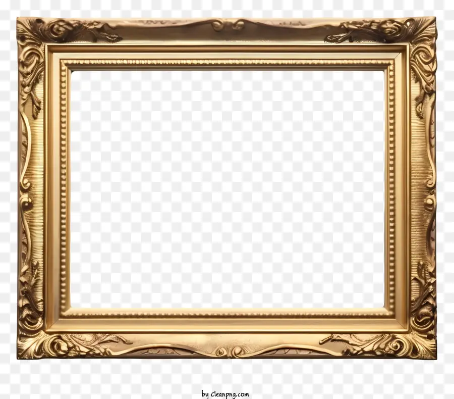 Quadro De Ouro Ornamentado，Detalhes Complexos PNG