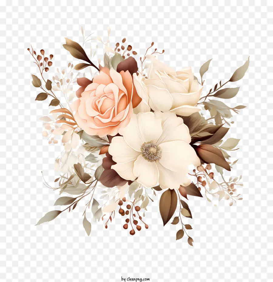 Arte Floral De Casamento，Rosa PNG