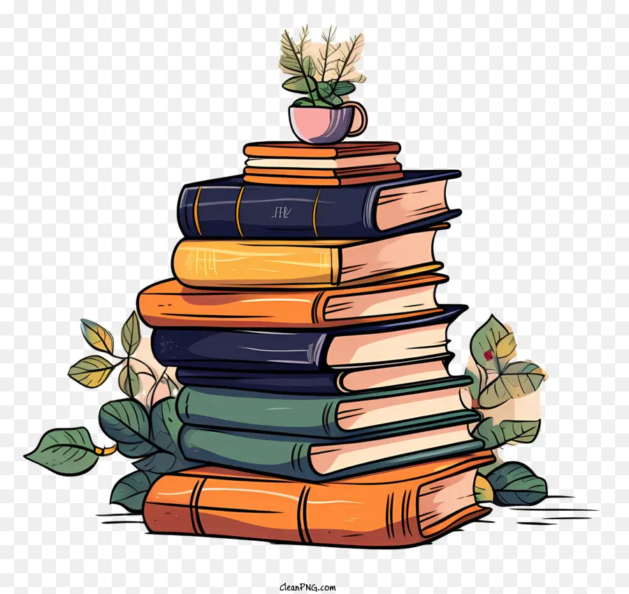 Livros，Planta De Vaso PNG