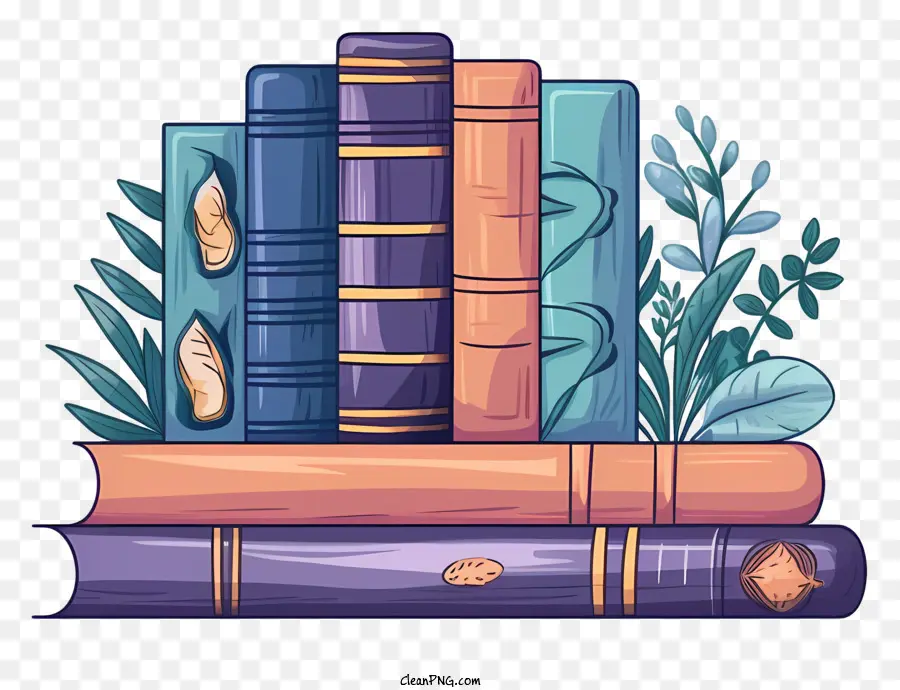 Empilhados Livros，Livros Coloridos PNG