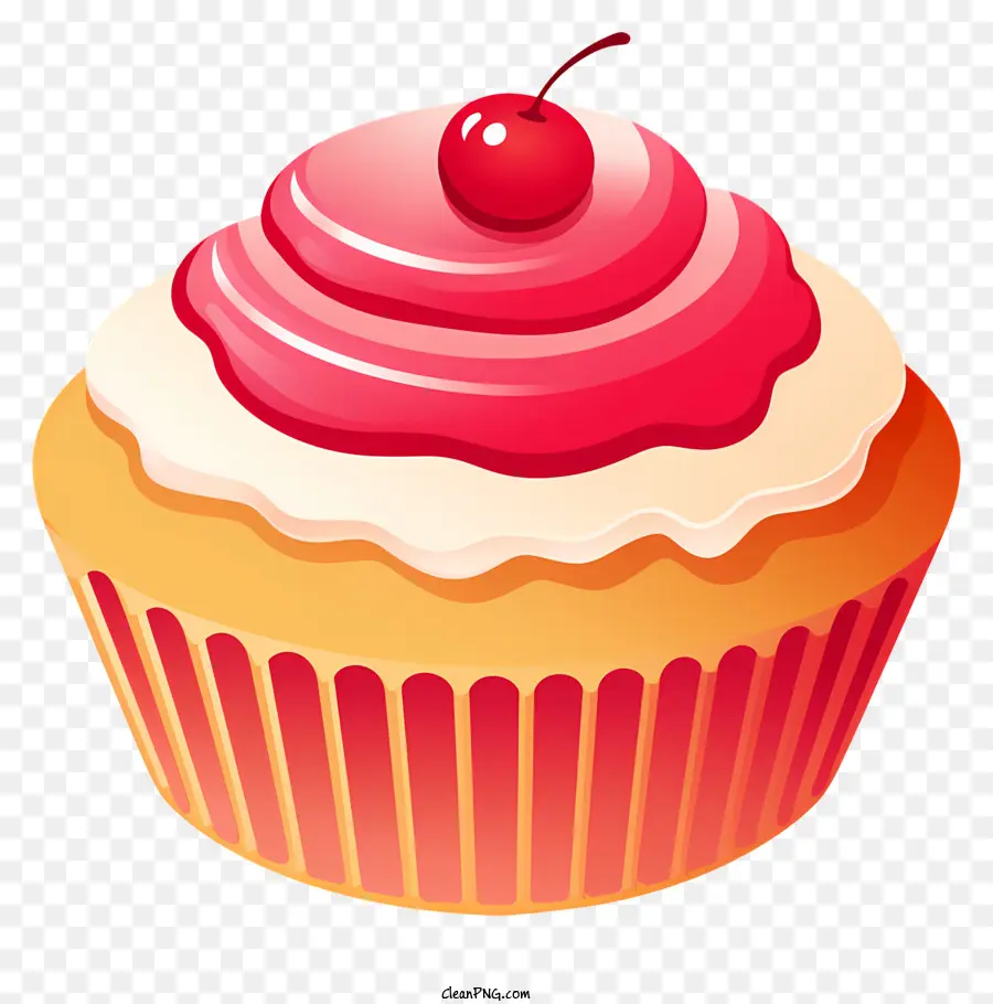 Bolinho Vermelho，Cupcake Com Cereja PNG