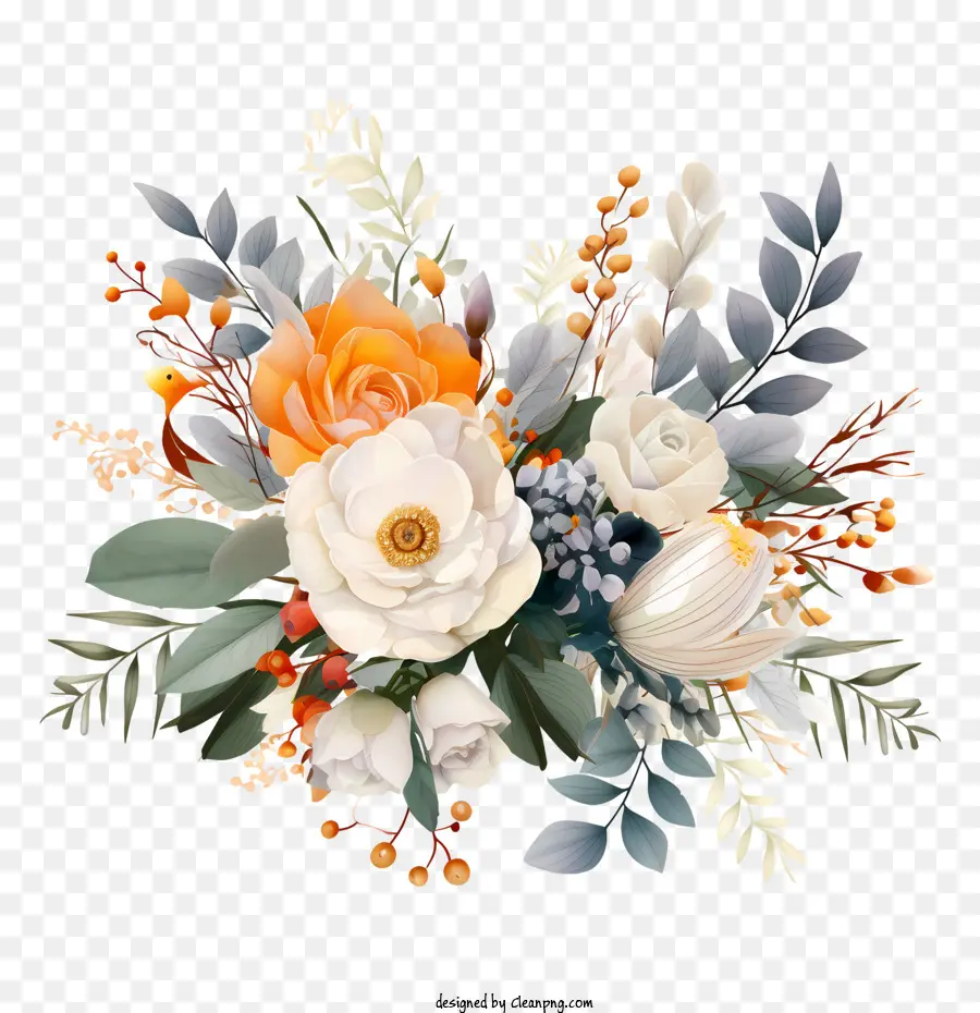 Design De Convite Floral De Casamento，Flores PNG