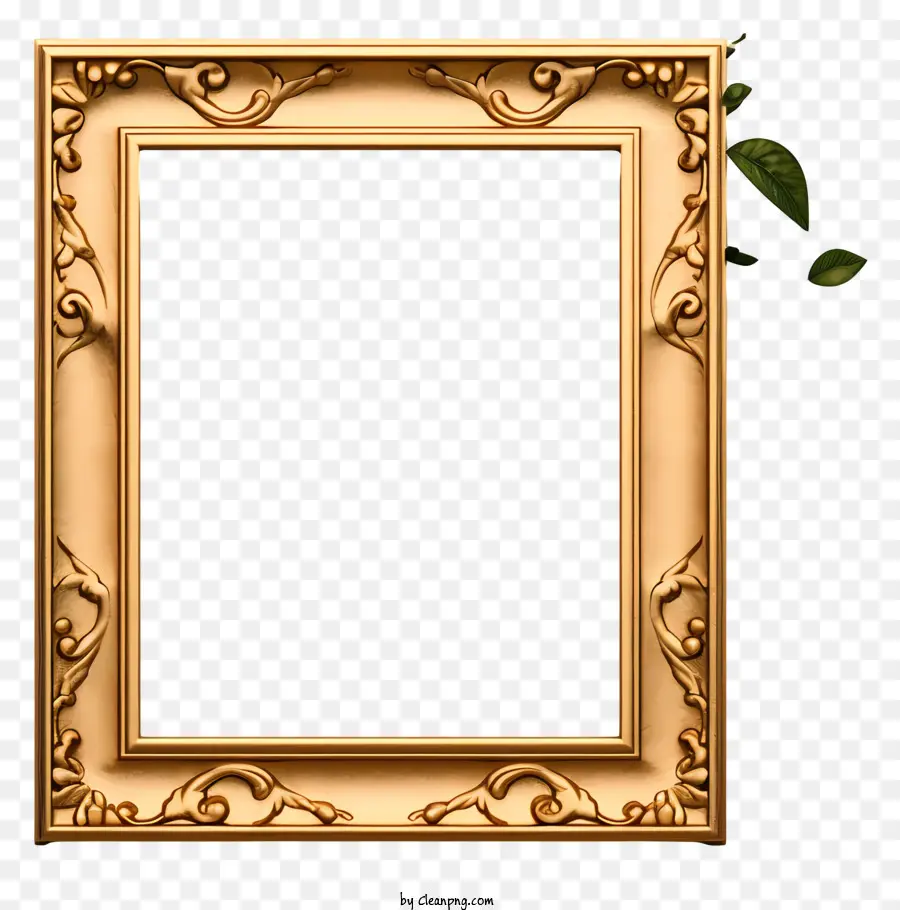 Quadro De Ouro Ornamentado，Projetos Florais Complexos PNG