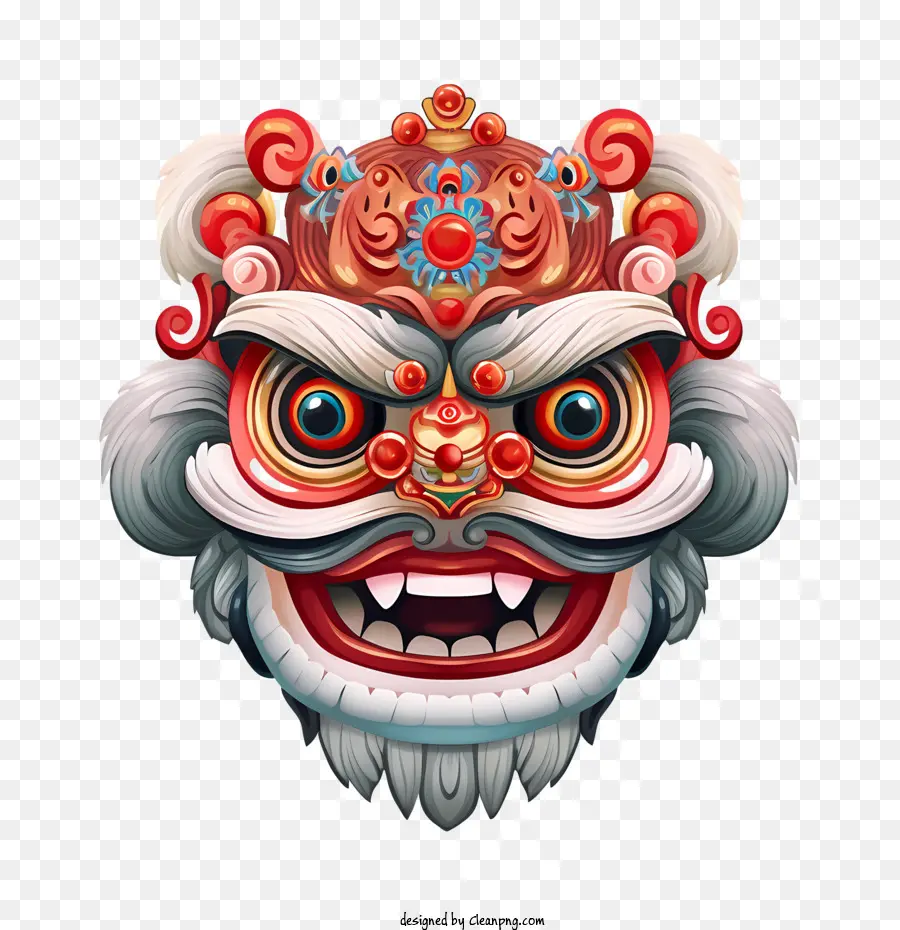 Cabeça De Dança De Leão Chinesa，A Máscara Chinesa PNG
