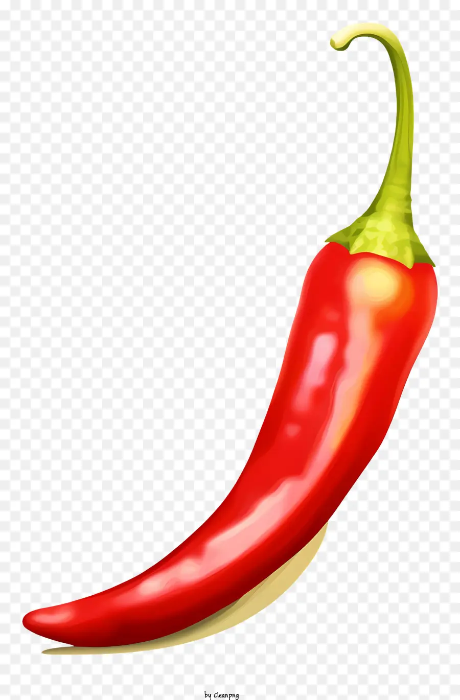 Vermelho Pimenta，Caule Verde PNG