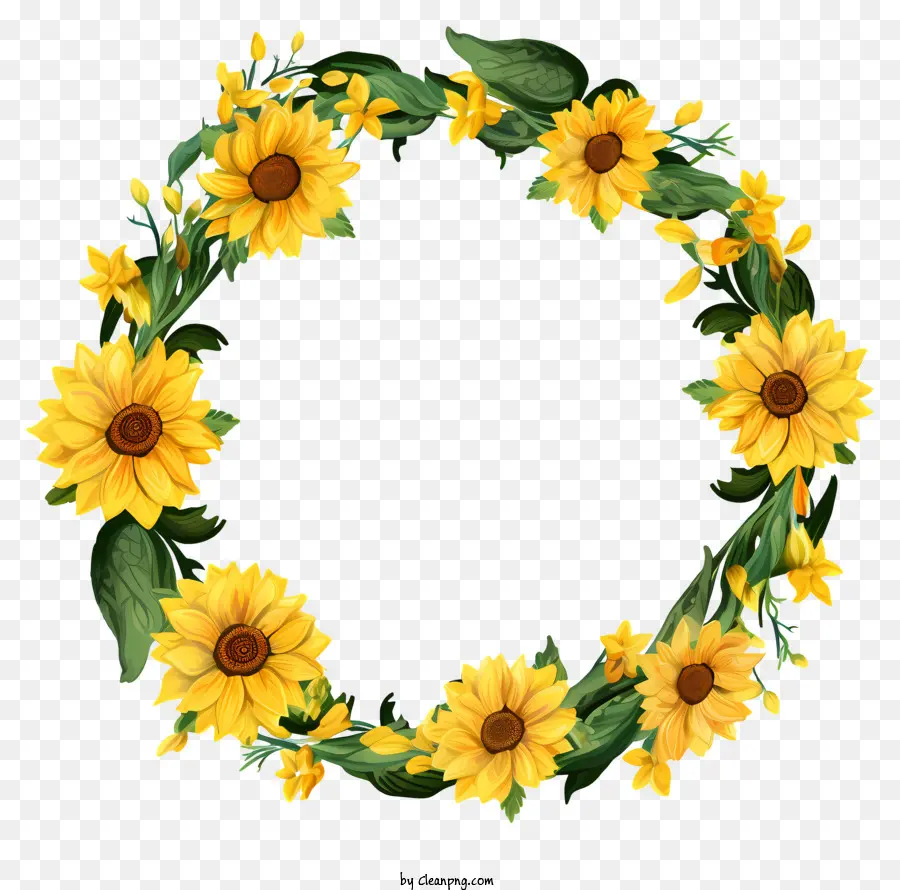 Amarelo Coroa De Flores，Girassóis PNG