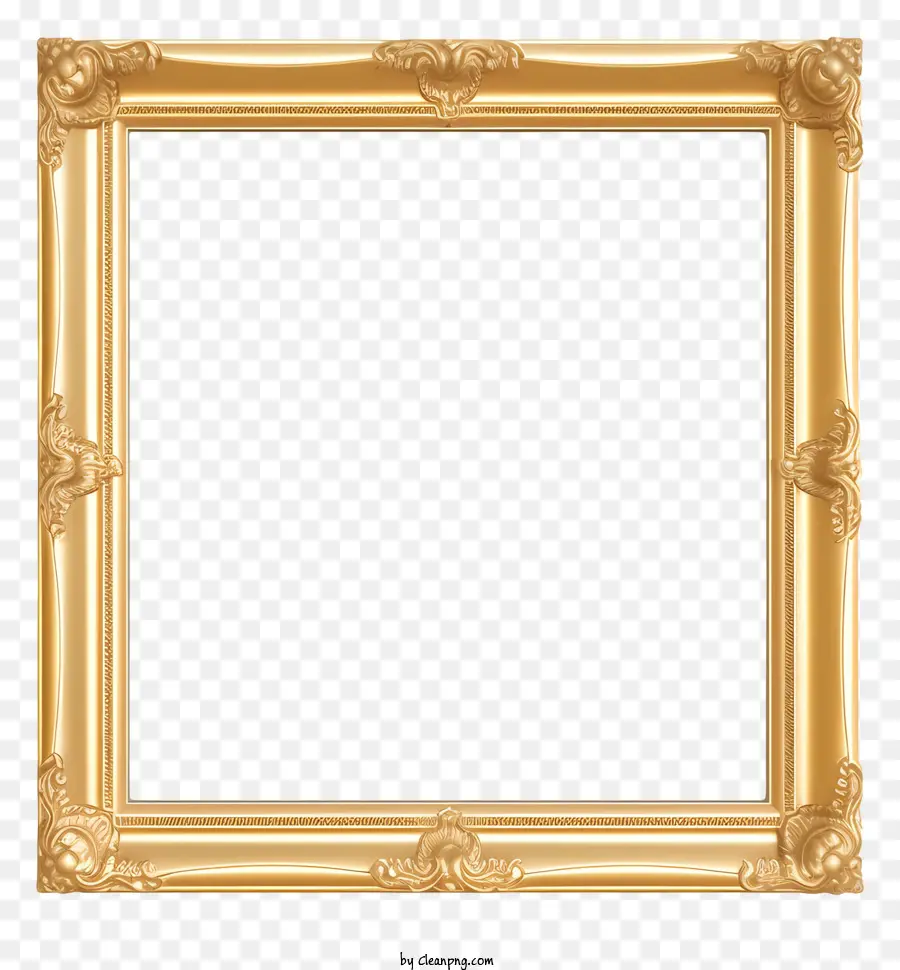 Golden Frame，Forma Retangular PNG