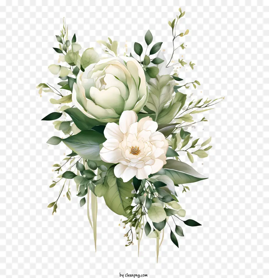 Design De Convite Floral De Casamento，Flores PNG