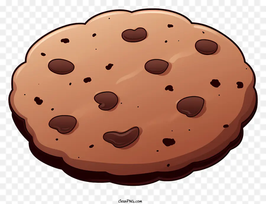Chocolate Chip Cookie，Black Background PNG