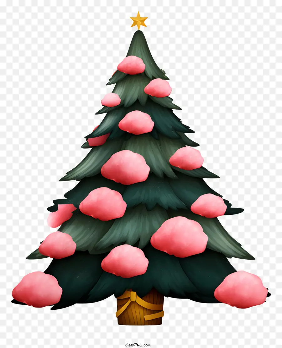 árvore De Natal，Corações Cor De Rosa PNG