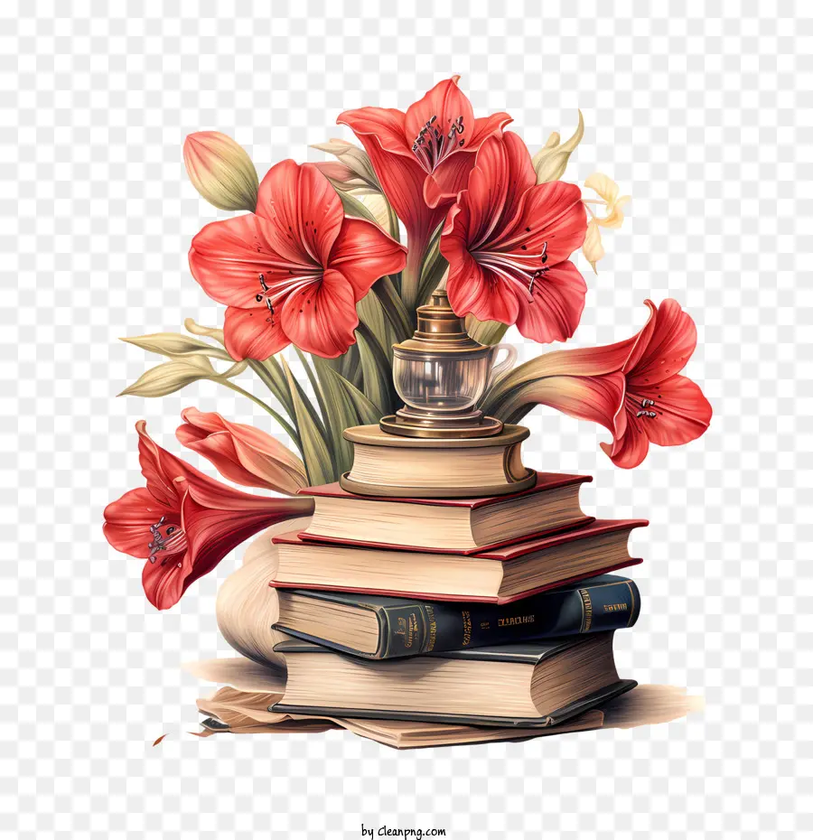 Amaryllis Flor，Livros PNG