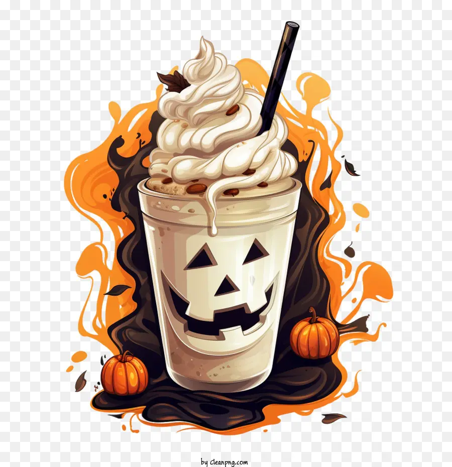 Milk Shake De Halloween，Batido De Chocolate PNG