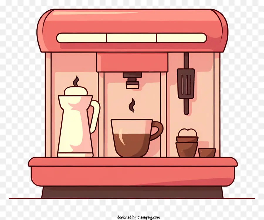 Máquina De Café，Esquema De Cores Vermelho E Preto PNG