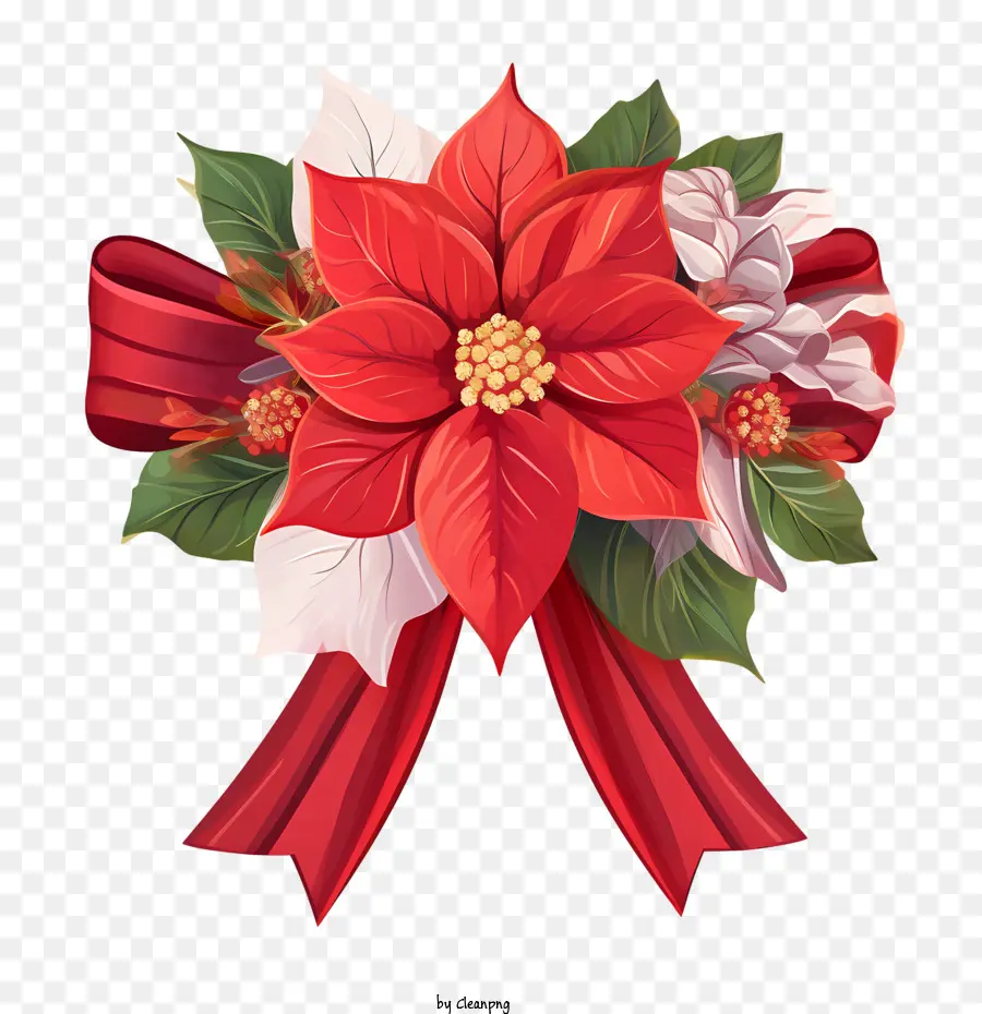 Bicos De Flor，Red Poinsettia PNG