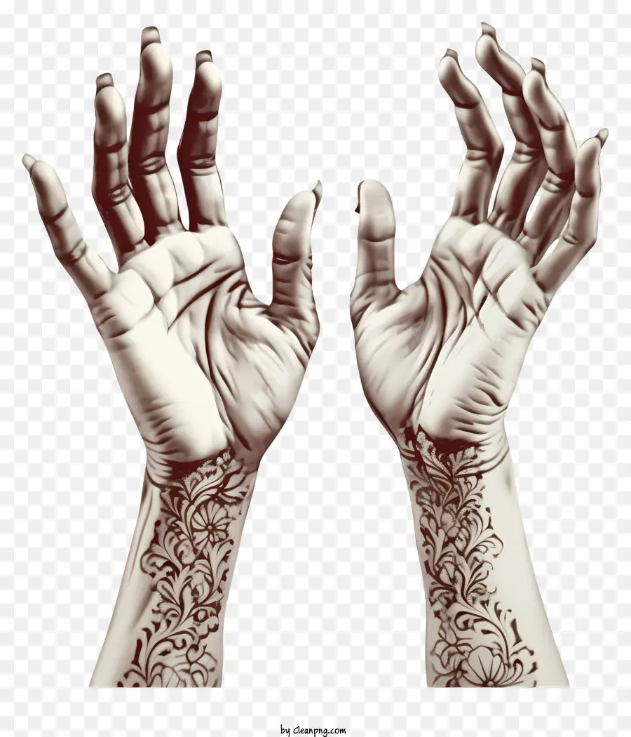 Tatuagens Complexas，Tatuagens Detalhadas Das Mãos PNG