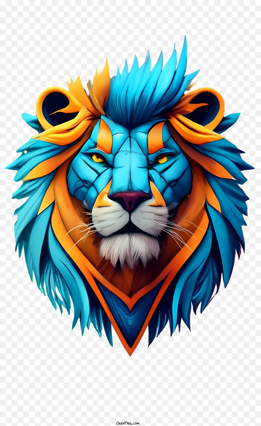 Lion 3d Azul，Leão PNG