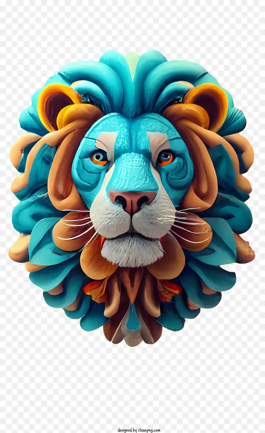 Lion 3d Azul，Leão PNG