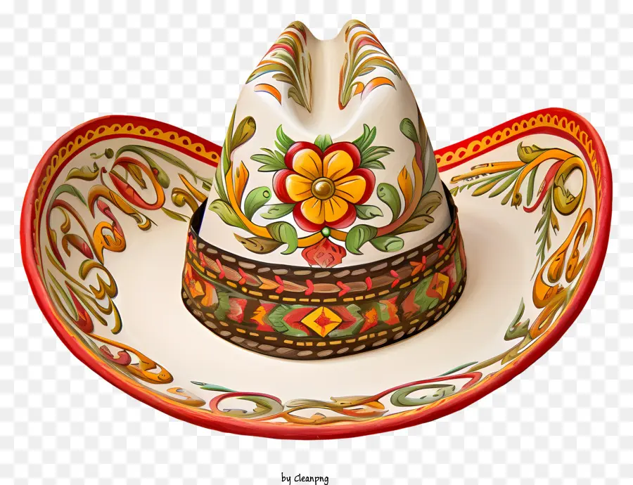 Chapéu De Cowboy Mexicano，Chapéu De Design Floral PNG