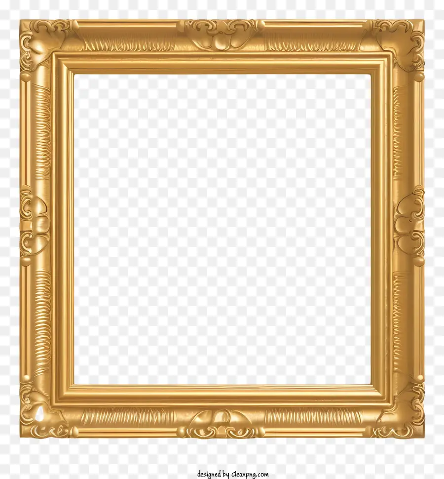 Moldura De Ouro，Ornamentado Quadro PNG