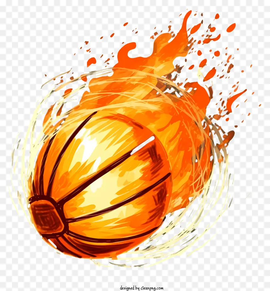 Basquete No Fogo，Basquete Em Chamas PNG