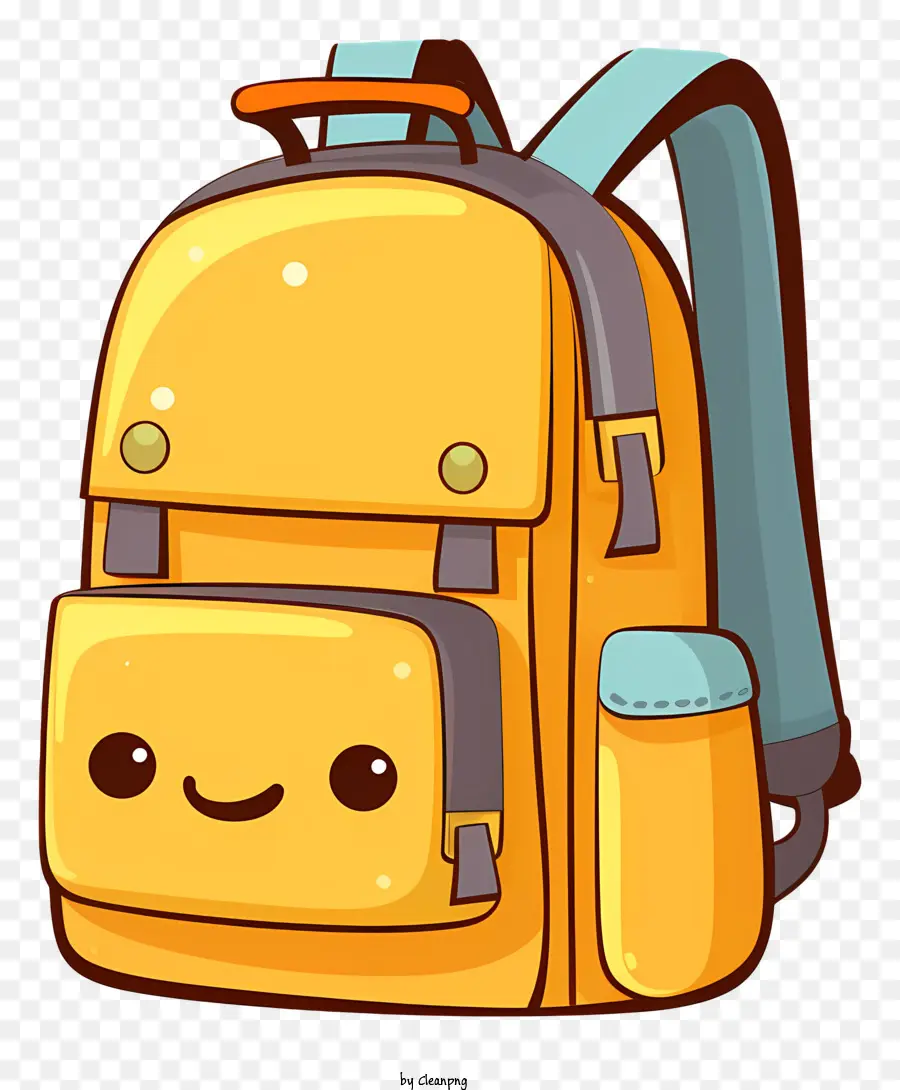 Personagem De Desenho Animado，Mochila Amarela PNG