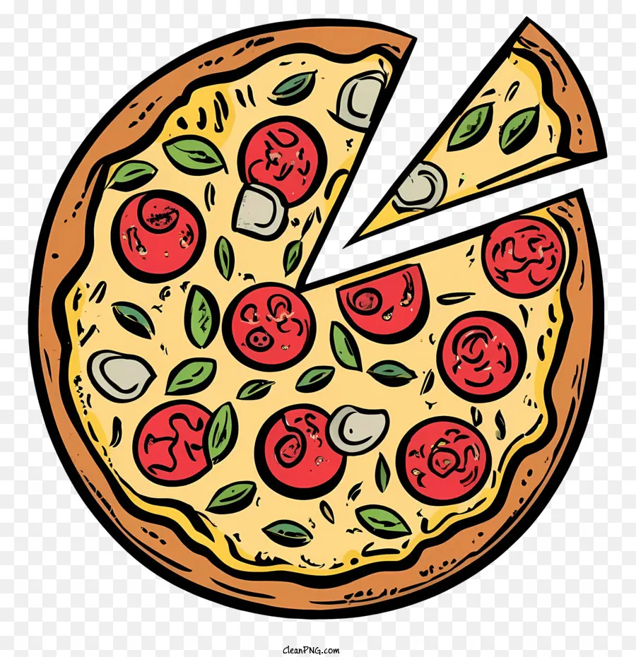 Cartoon Pizza，Pizza PNG