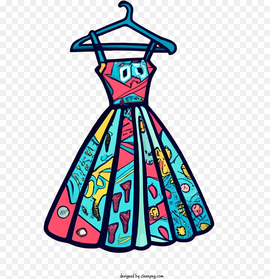 Vestido De Desenho Animado，Vestido Colorido PNG