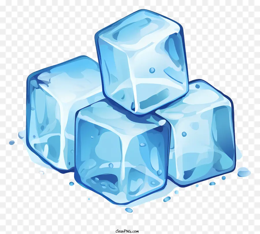 Cubos De Gelo，Azul Cubos De Gelo PNG