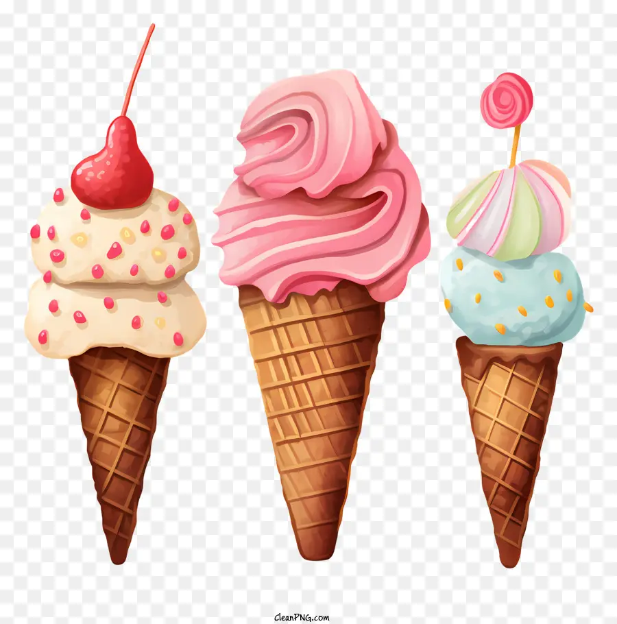 Cones De Sorvete，Cones De Waffle PNG