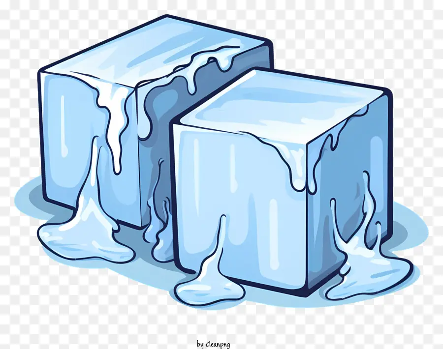Cubos De Gelo，Gotejamento De água PNG