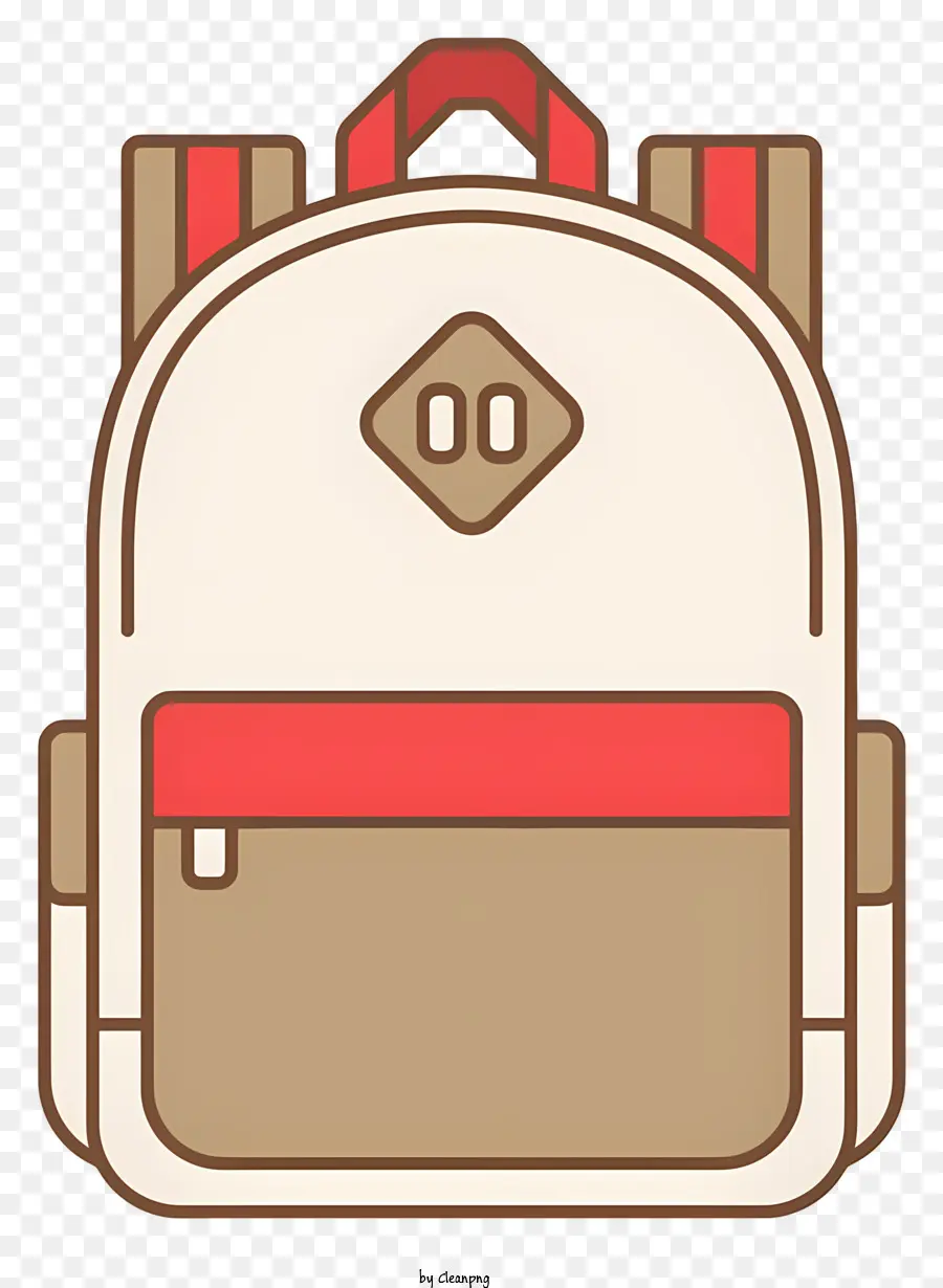 Mochila，Mochila Marrom E Branca PNG