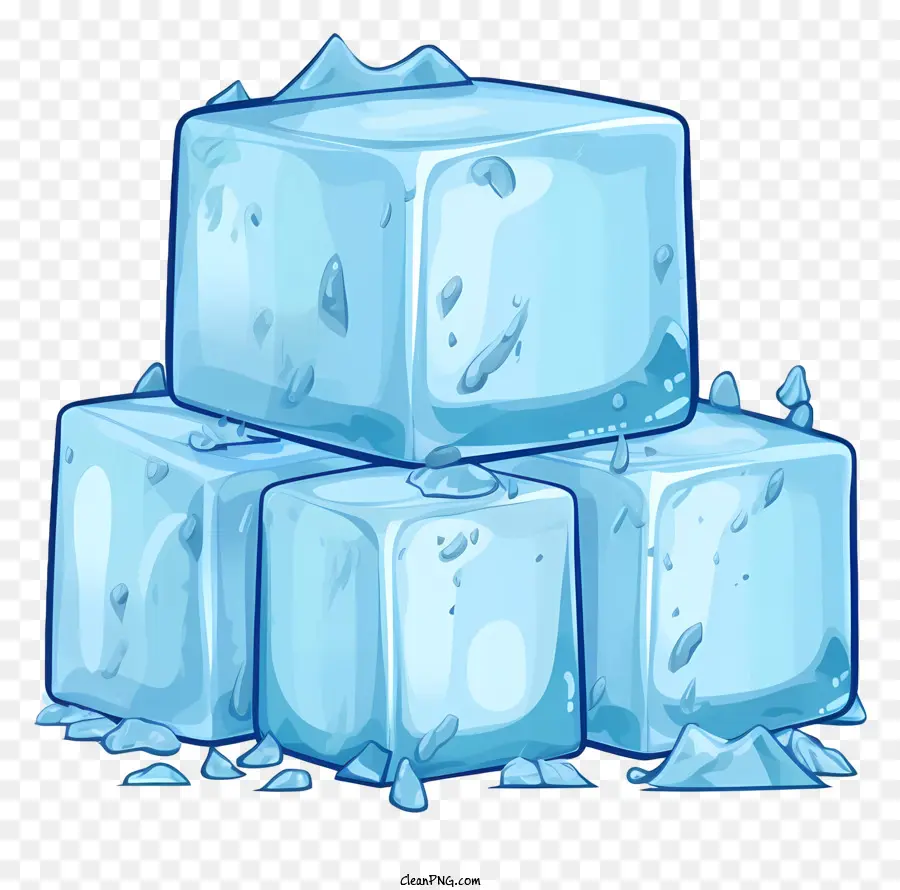 Azul Cubos De Gelo，Cubos De Gelo Empilhados PNG