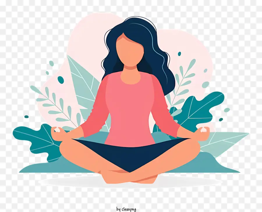 Meditação，Young Woman PNG