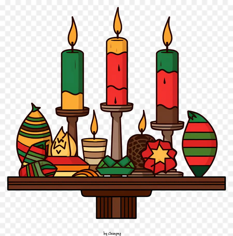 Velas De Mesa，Velas Kwanzaa PNG