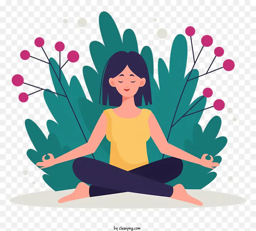 Mulher Meditando，Yoga PNG