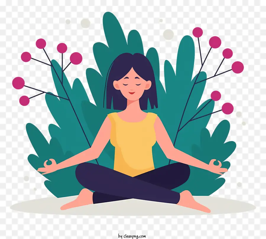 Mulher Meditando，Ioga PNG