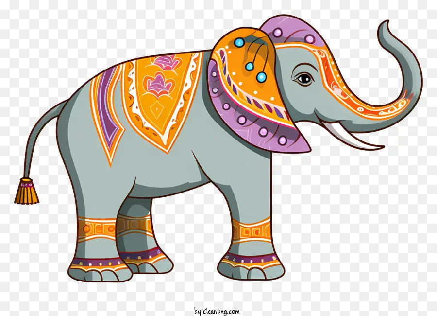 Elefante Com Tronco Elevado，Large PNG